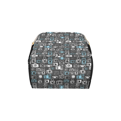 Camera Pattern Print Design 04 Diaper Bag Backpack