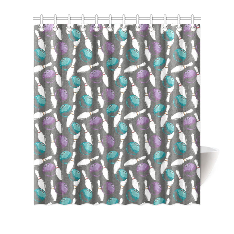 Bowling Pattern Print Design 03 Shower Curtain
