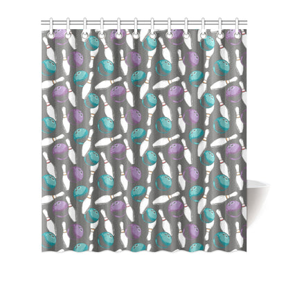 Bowling Pattern Print Design 03 Shower Curtain
