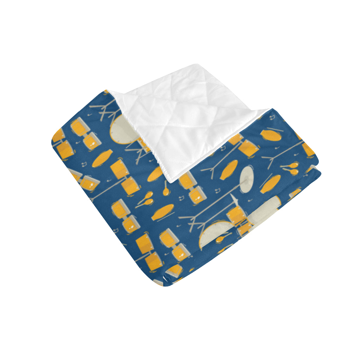 Drum Set Pattern Print Design 03 Premium Quilt