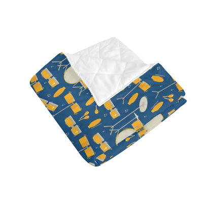 Drum Set Pattern Print Design 03 Premium Quilt