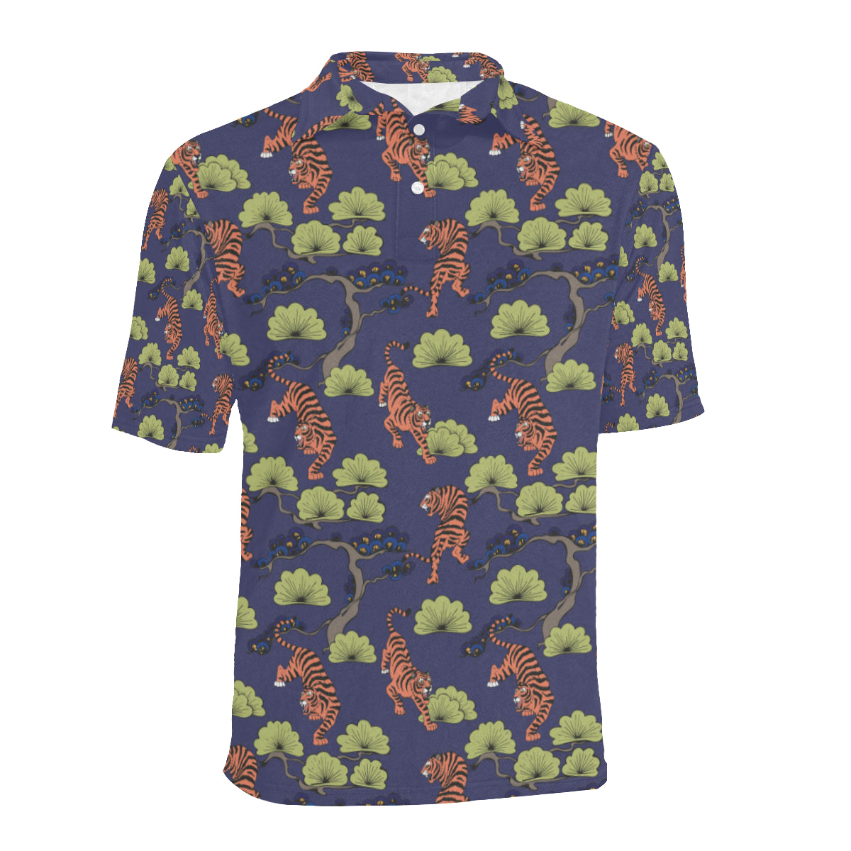 Tiger Pattern Japan Style Men Polo Shirt