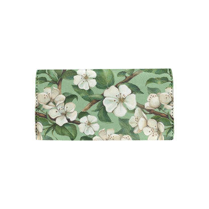 Apple blossom Pattern Print Design AB02 Women's Trifold Wallet