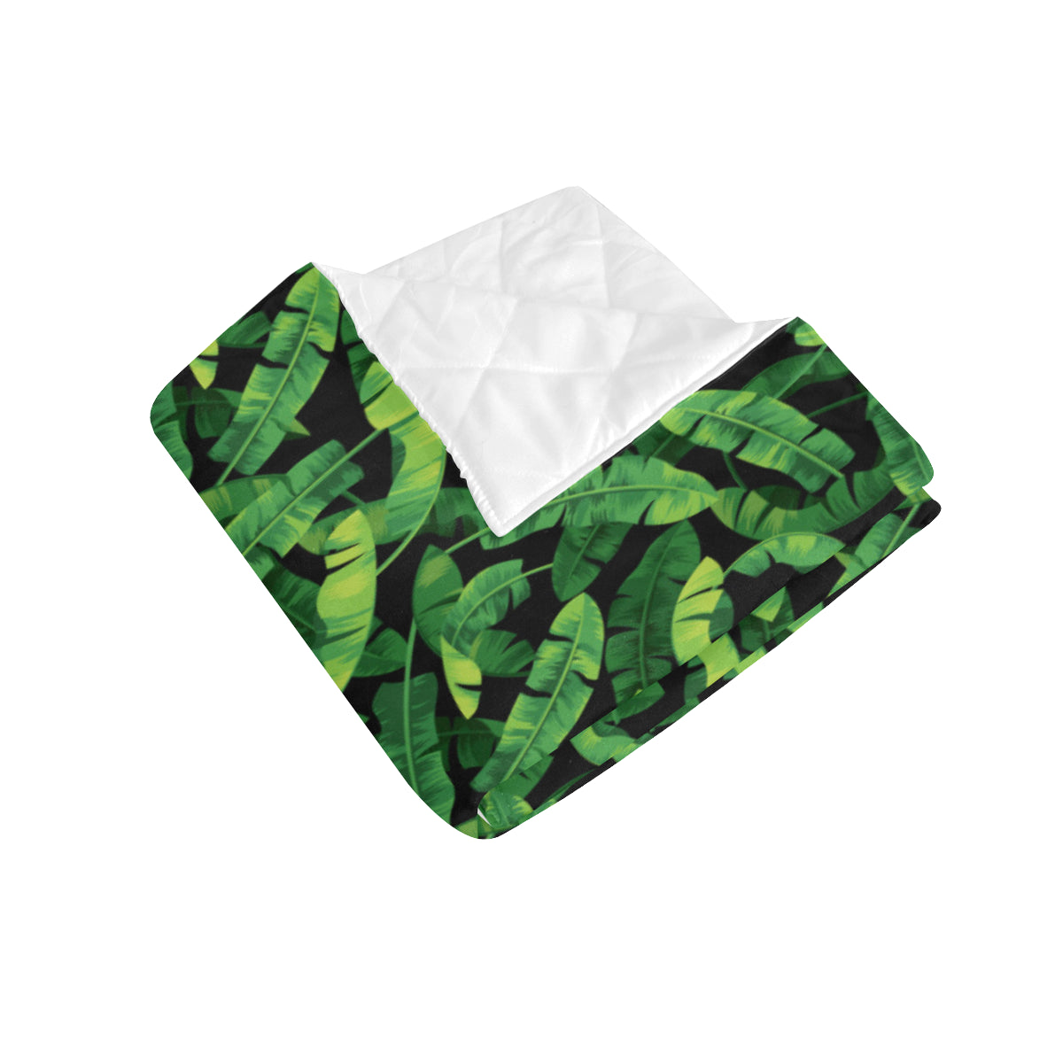 Banana Leaf Pattern Print Design 02 Premium Quilt