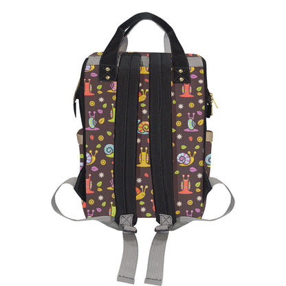 Snail Pattern Print Design 01 Diaper Bag Backpack