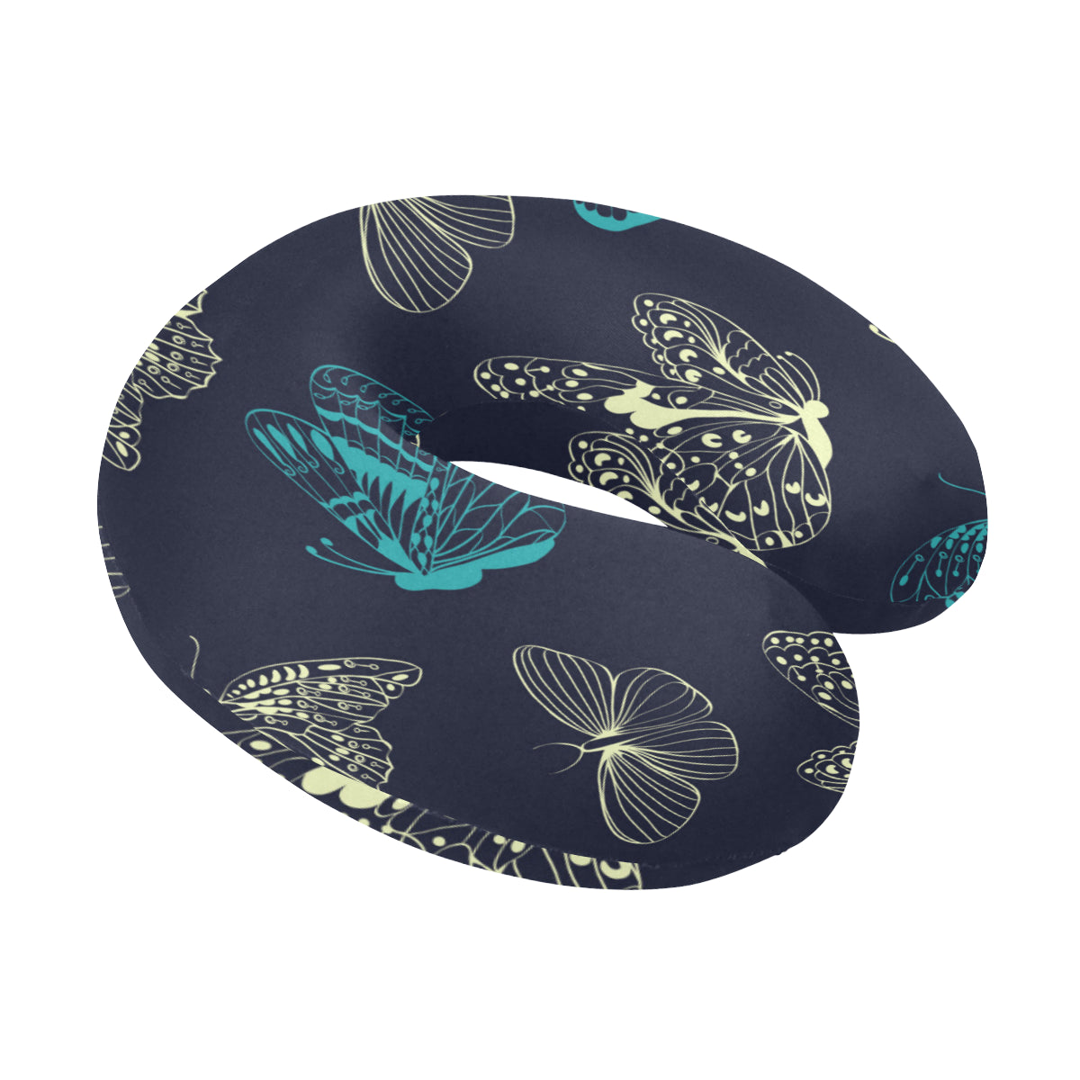 Monarch Butterfly Pattern Print Design 01 U-Shaped Travel Neck Pillow