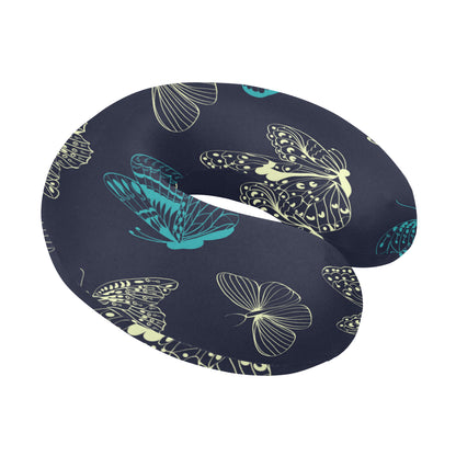 Monarch Butterfly Pattern Print Design 01 U-Shaped Travel Neck Pillow