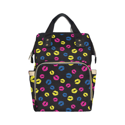 Lip Neon Color Pattern Print Design 01 Diaper Bag Backpack