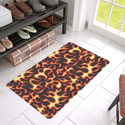 Flame Fire Themed Print Rubber Doormat
