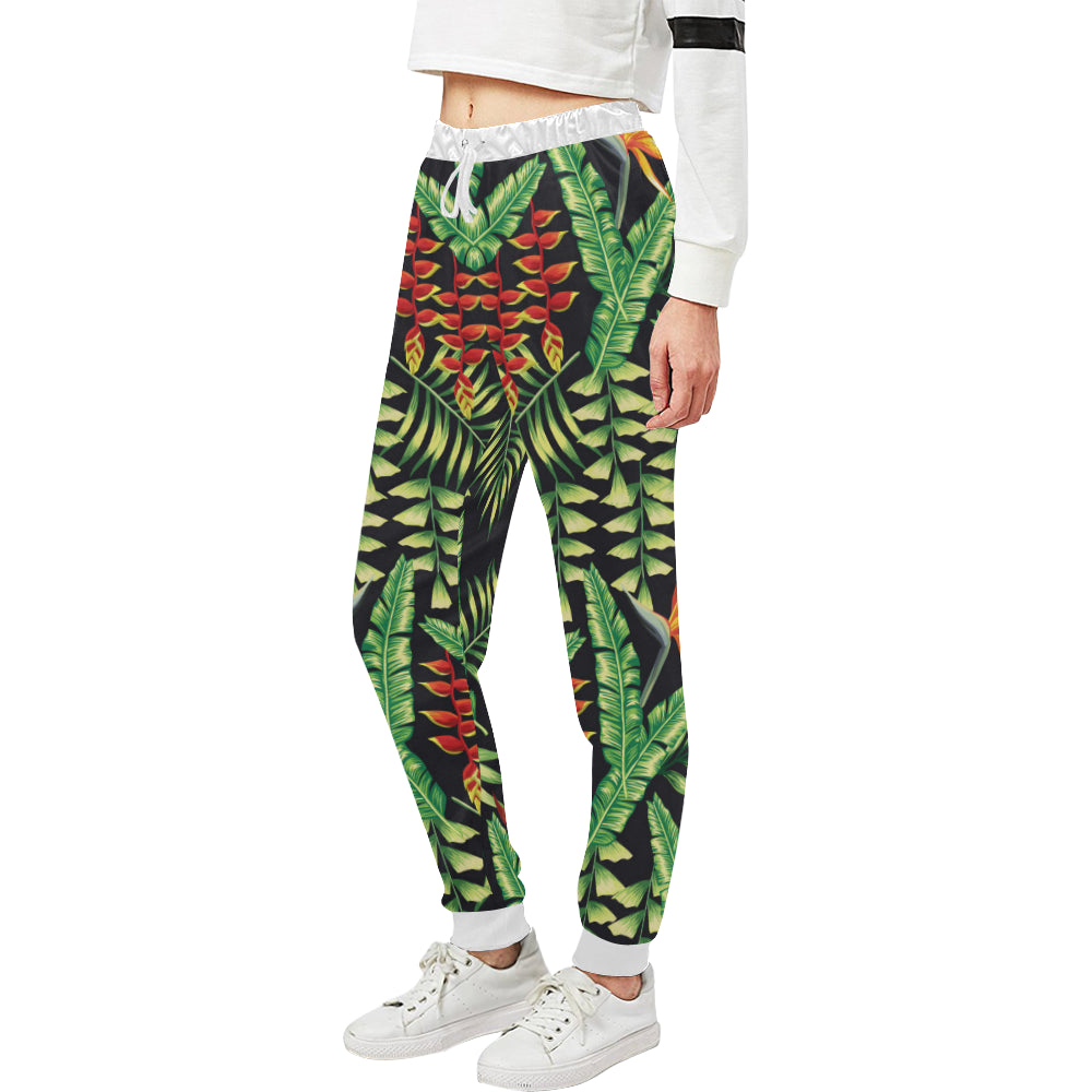 Hawaiian Flower Tropical Palm Leaves Unisex Sweatpants