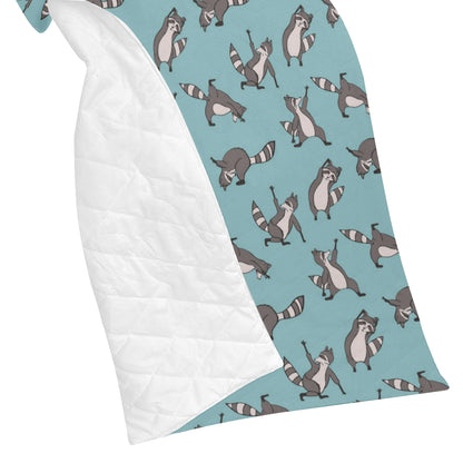 Raccoon Pattern Print Design A07 Premium Quilt