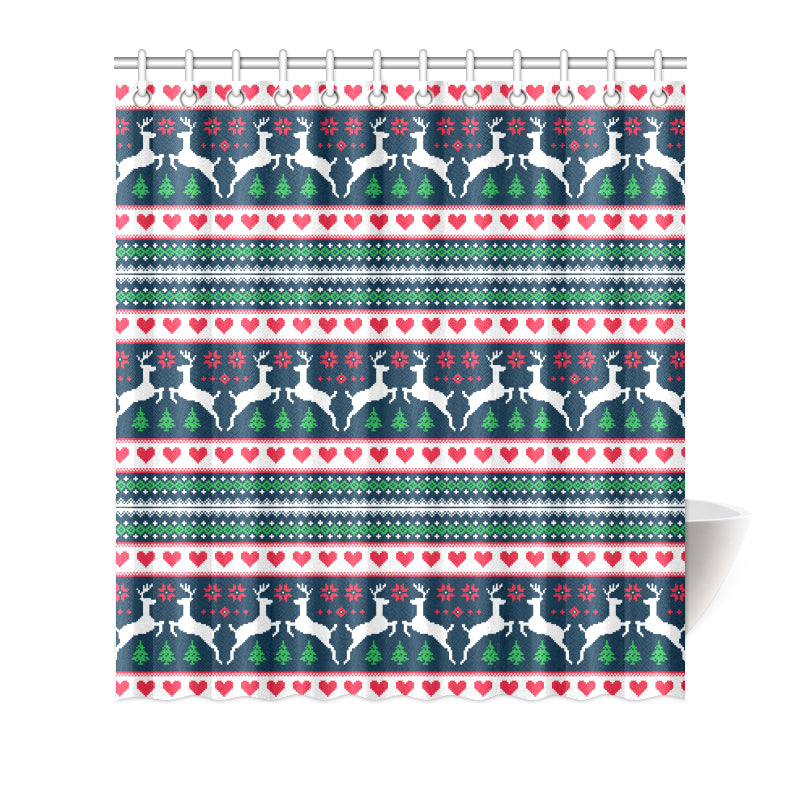 Reindeer Pattern Print Design 03 Shower Curtain