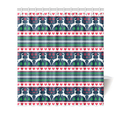 Reindeer Pattern Print Design 03 Shower Curtain