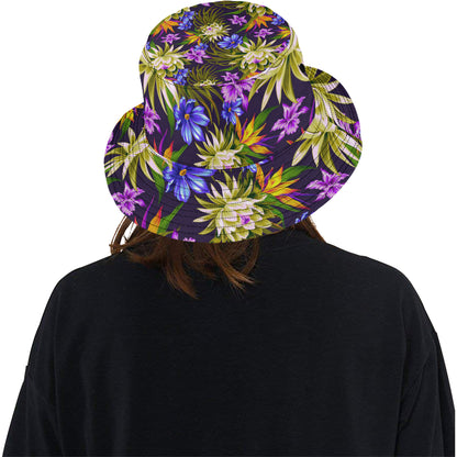 Water Lily Pattern Print Design WL08 Unisex Bucket Hat