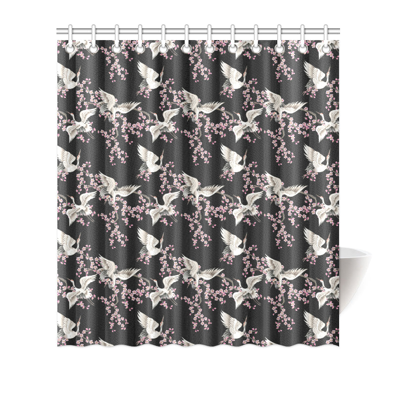 Crane Pattern Print Design 01 Shower Curtain