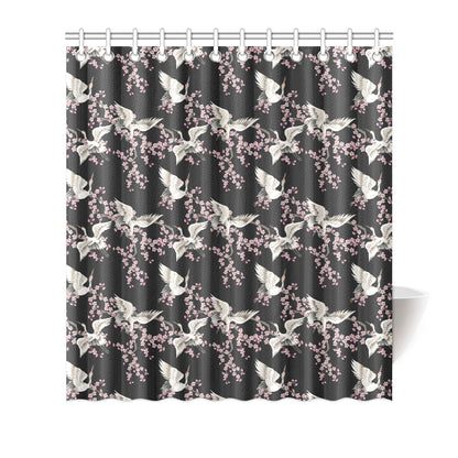 Crane Pattern Print Design 01 Shower Curtain