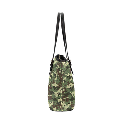 ACU Digital Army Camouflage Leather Tote Bag