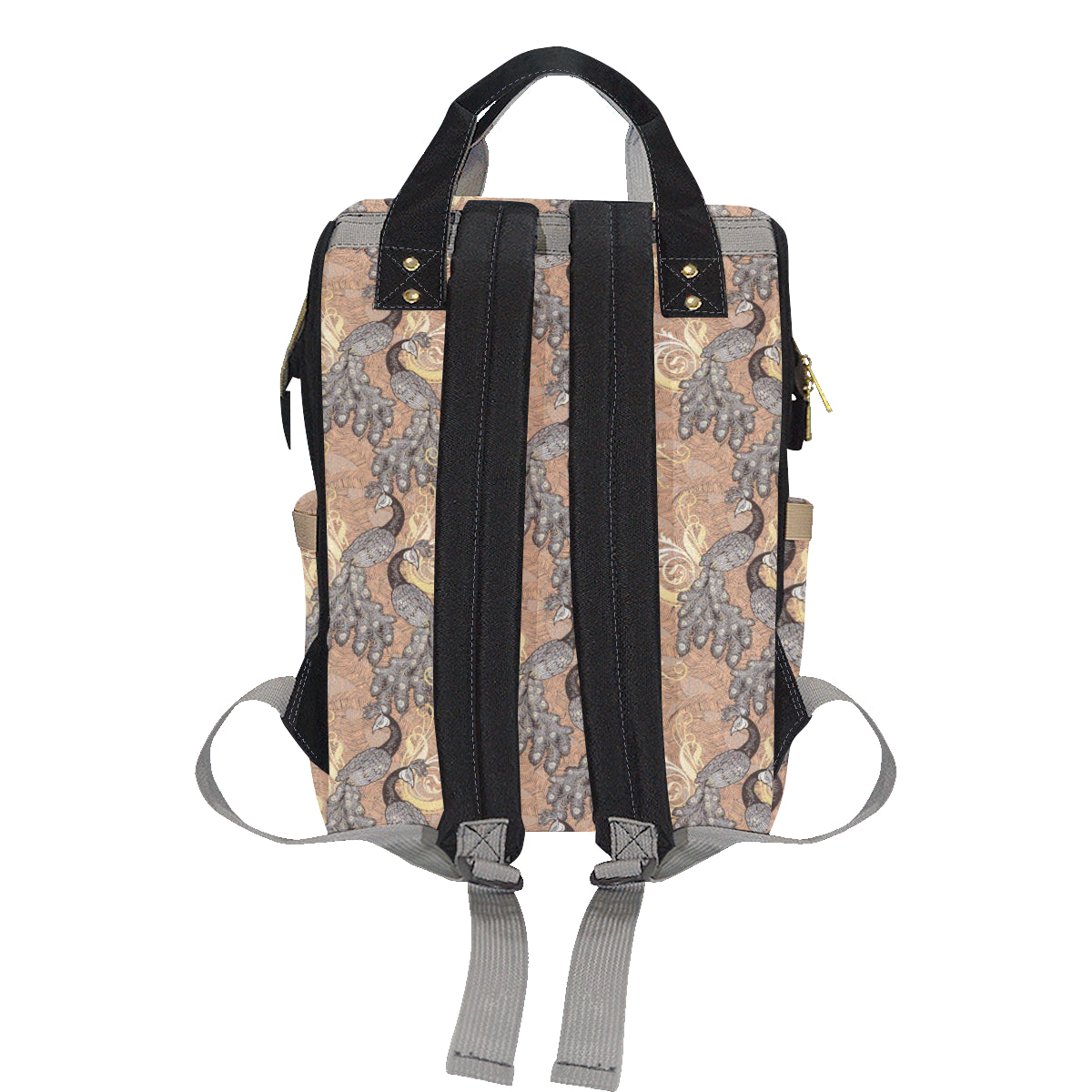 Peacock Pattern Print Design A05 Diaper Bag Backpack