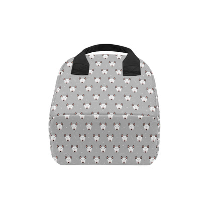 Bull Terrier Head Print Pattern Insulated Lunch Bag