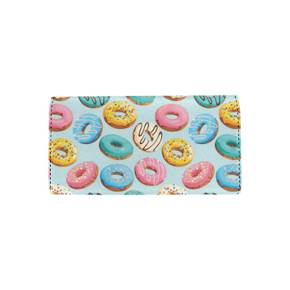 Donut Pattern Print Design DN05 Women's Trifold Wallet