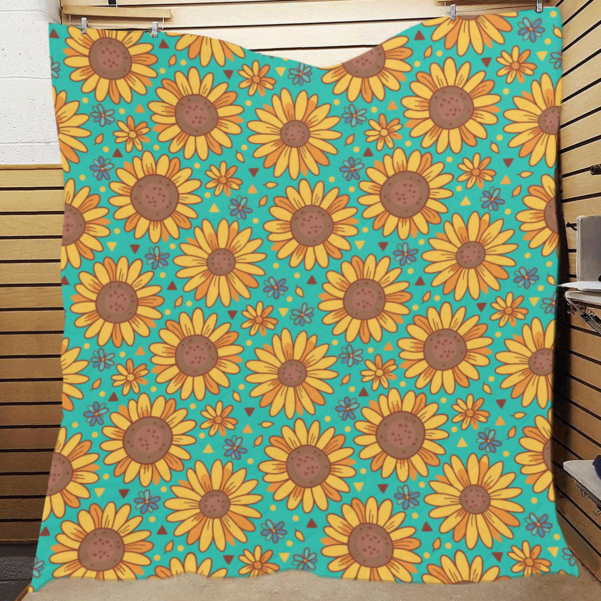 Sunflower Pattern Print Design SF013 Premium Quilt