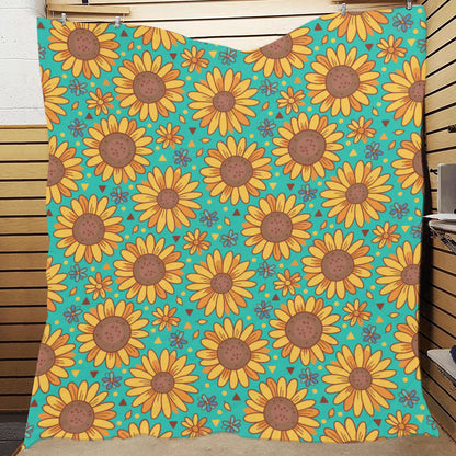 Sunflower Pattern Print Design SF013 Premium Quilt