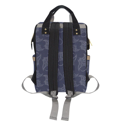 Manta Ray Pattern Print Design 01 Diaper Bag Backpack