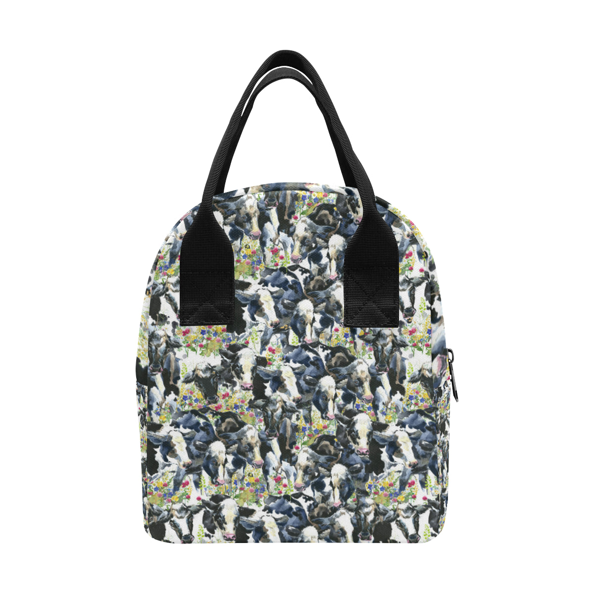 Cow Watercolor Print Pattern Insulated Lunch Bag