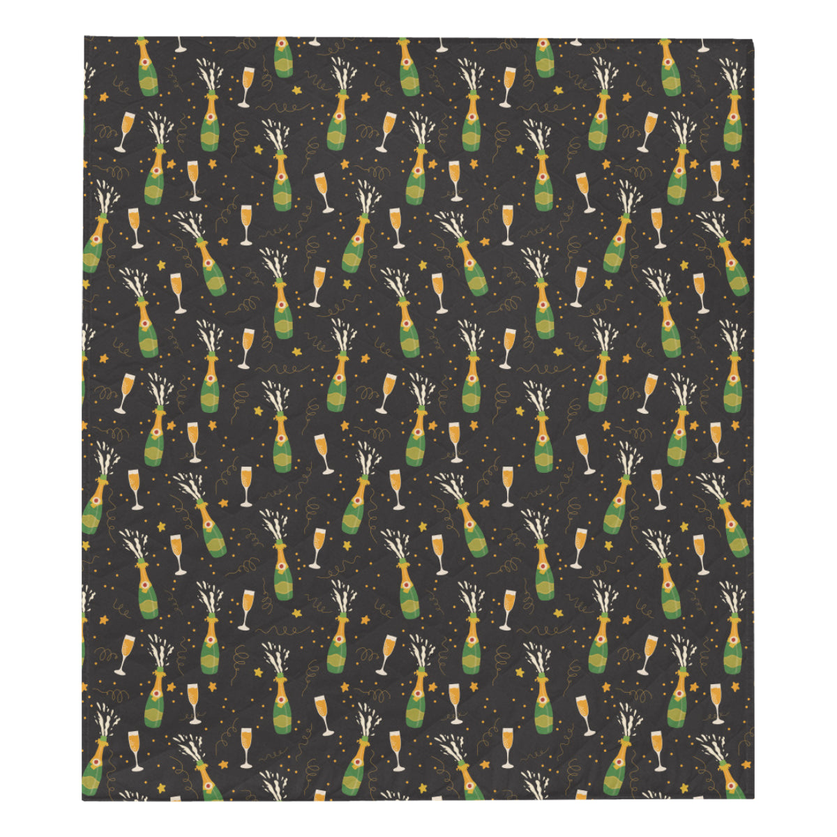 Champagne Pattern Print Design 04 Premium Quilt