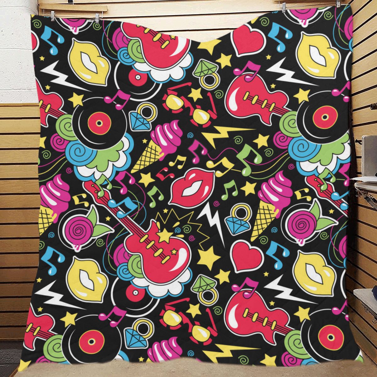 Pop Art Pattern Print Design A04 Premium Quilt