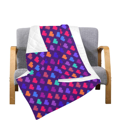 Heart Pixel Pattern Print Design HE03 Premium Quilt