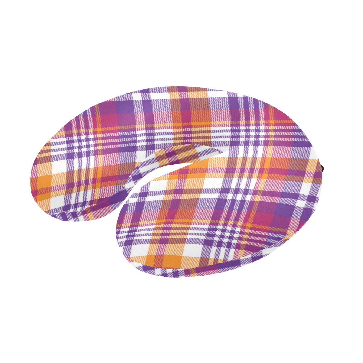Madras Pattern Print Design 02 U-Shaped Travel Neck Pillow