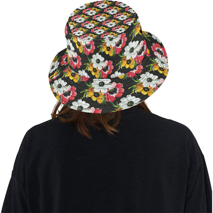 Anemone Pattern Print Design AM07 Unisex Bucket Hat