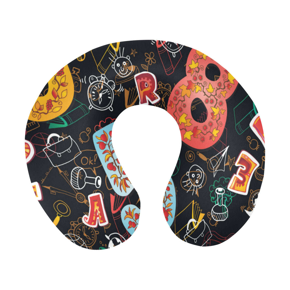 Number Pattern Print Design A03 U-Shaped Travel Neck Pillow
