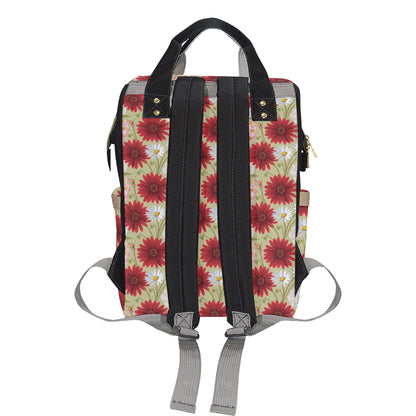 Gerberas Pattern Print Design GB07 Diaper Bag Backpack
