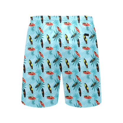 Surfboard Themed Pattern Men's Swim Trunks Beach Shorts
