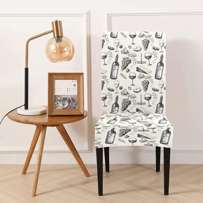 Wine Themed Print Design LKS306 Dining Chair Slipcover