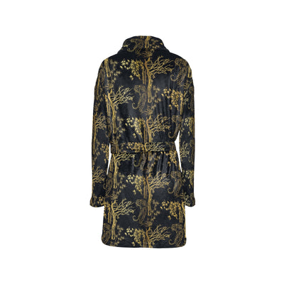 Tiger Gold Print Design LKS307 Women's Fleece Robe