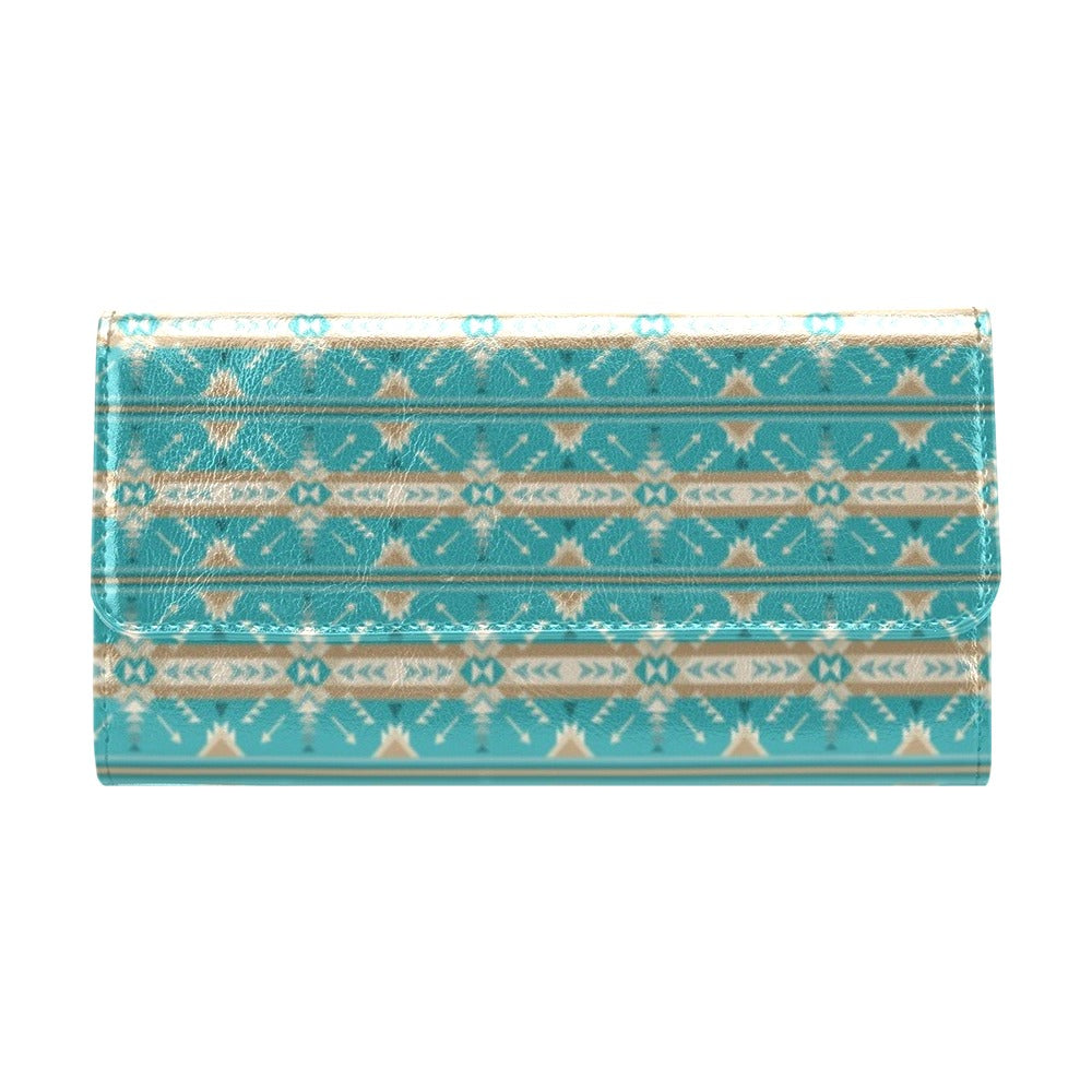 Southwest Native Design Themed Print Women's Trifold Wallet