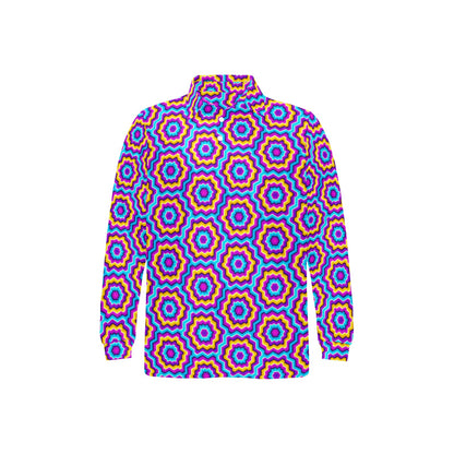 Optical illusion Techno Movement Long Sleeve Polo Shirt For Men's