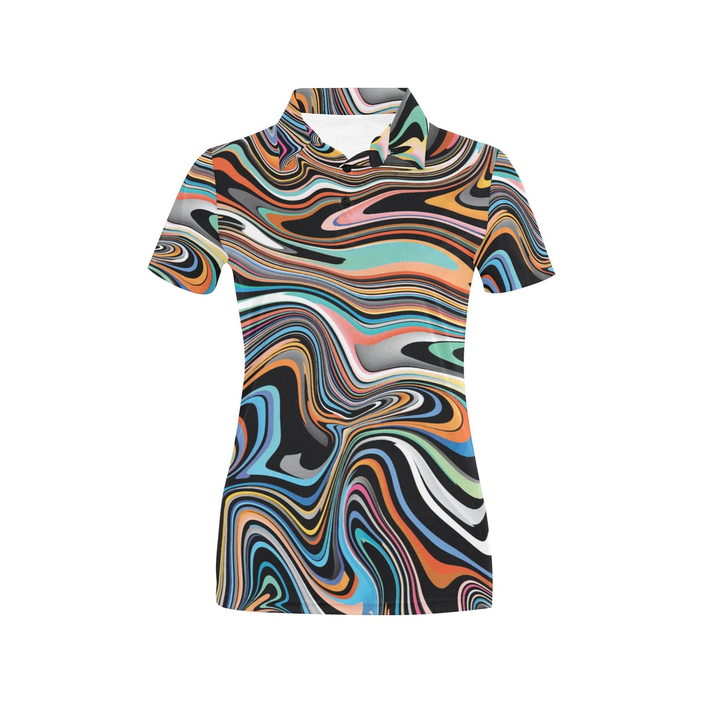 Liquid Pattern Print Design 02 Women's Polo Shirt
