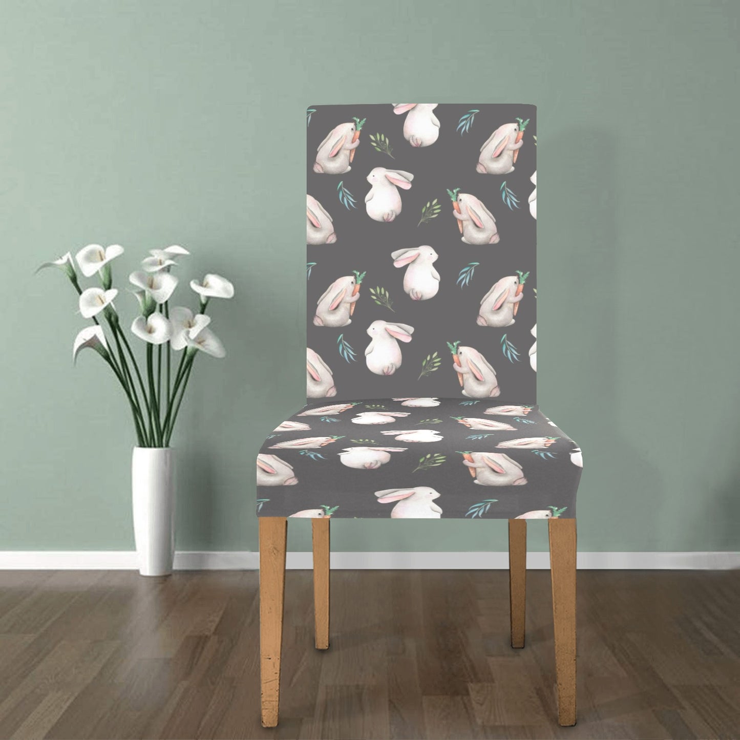 Rabbit Print Design LKS402 Dining Chair Slipcover