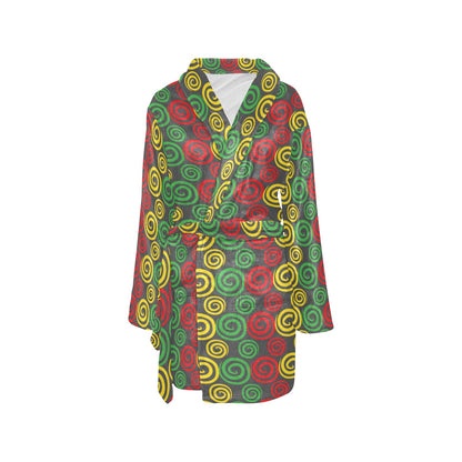 Rastafarian Pattern Print Design A05 Women's Fleece Robe
