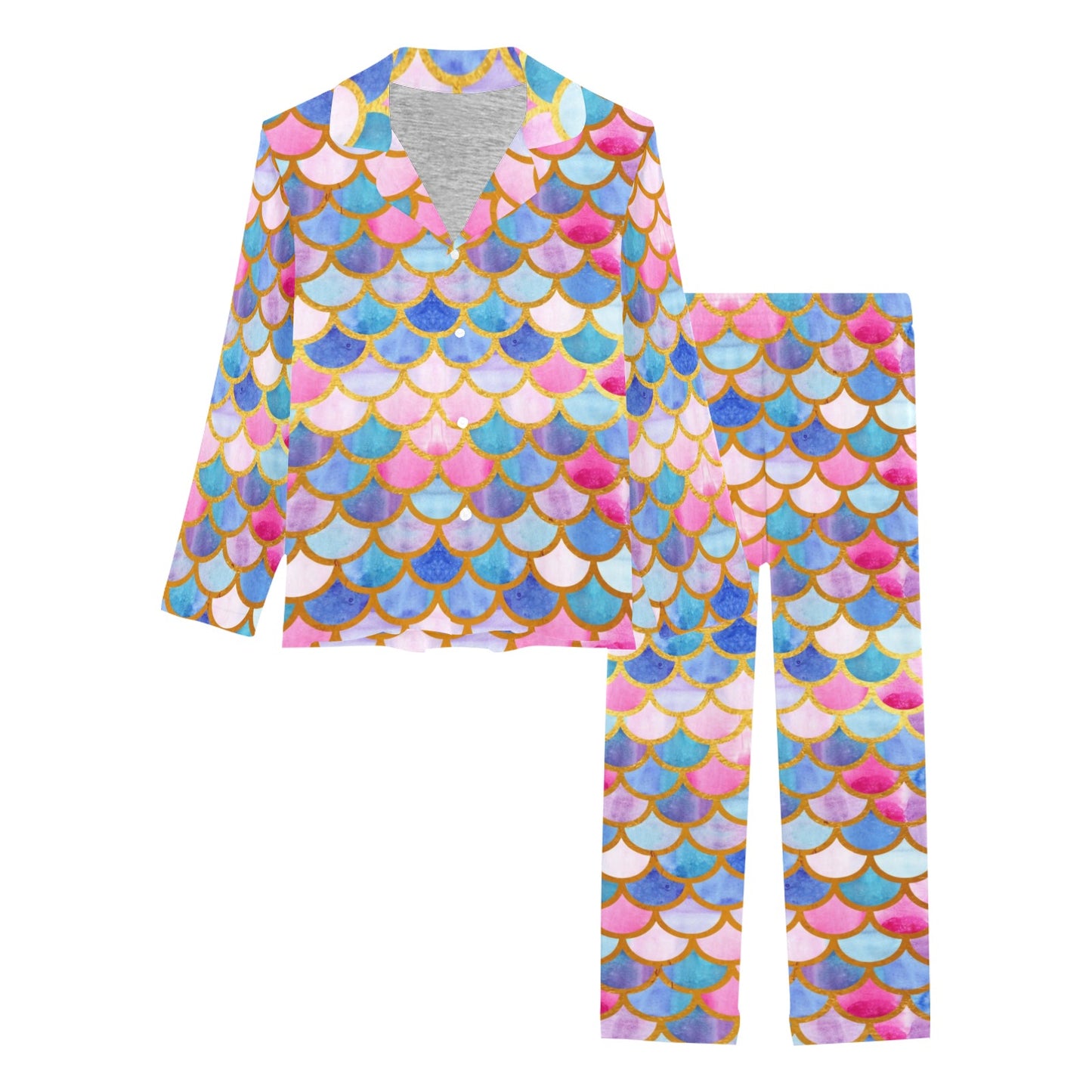 Scales Print Design LKS401 Women's Long Pajama Set