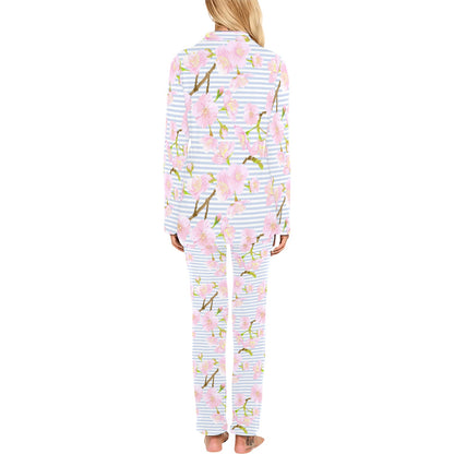 Pink Cherry Blossom Sakura Women's Long Pajama Set