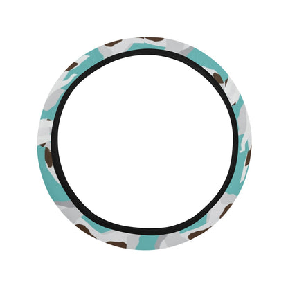 St Bernards Print Design LKS302 Steering Wheel Cover with Elastic Edge