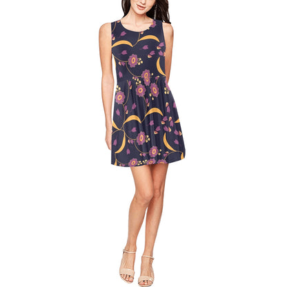 Anemone Pattern Print Design AM012 Sleeveless Dress