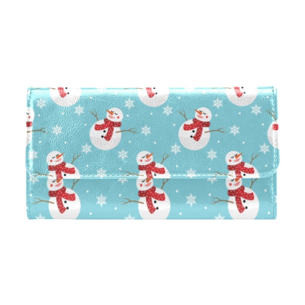 Snowman Print Design LKS304 Women's Trifold Wallet