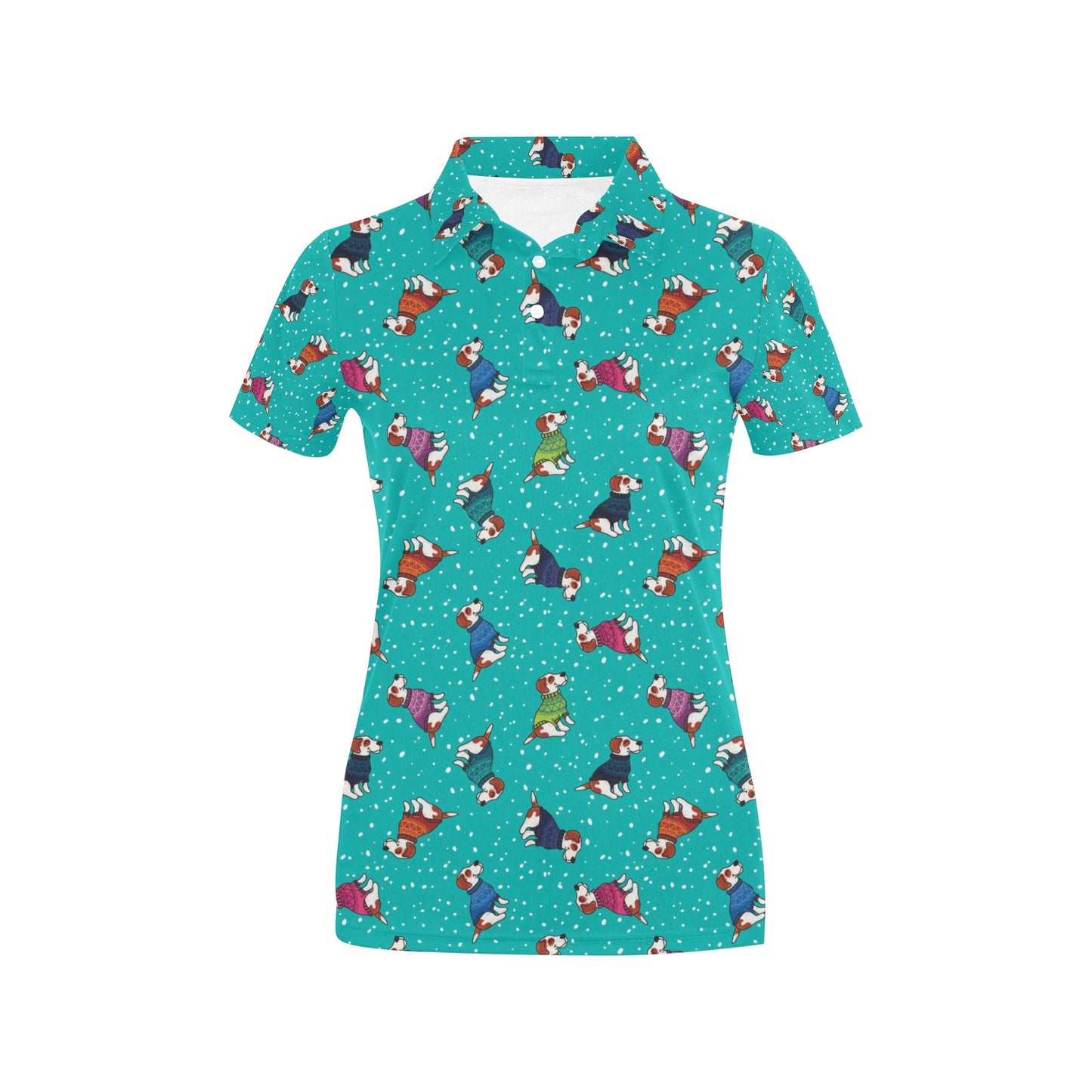 Russell Terriers Print Design LKS309 Women's Polo Shirt