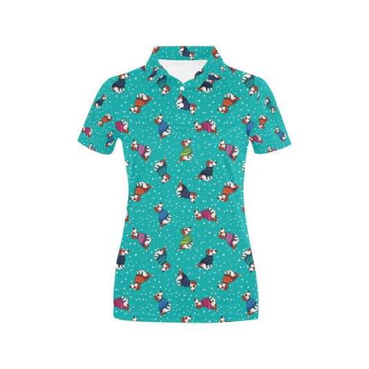 Russell Terriers Print Design LKS309 Women's Polo Shirt